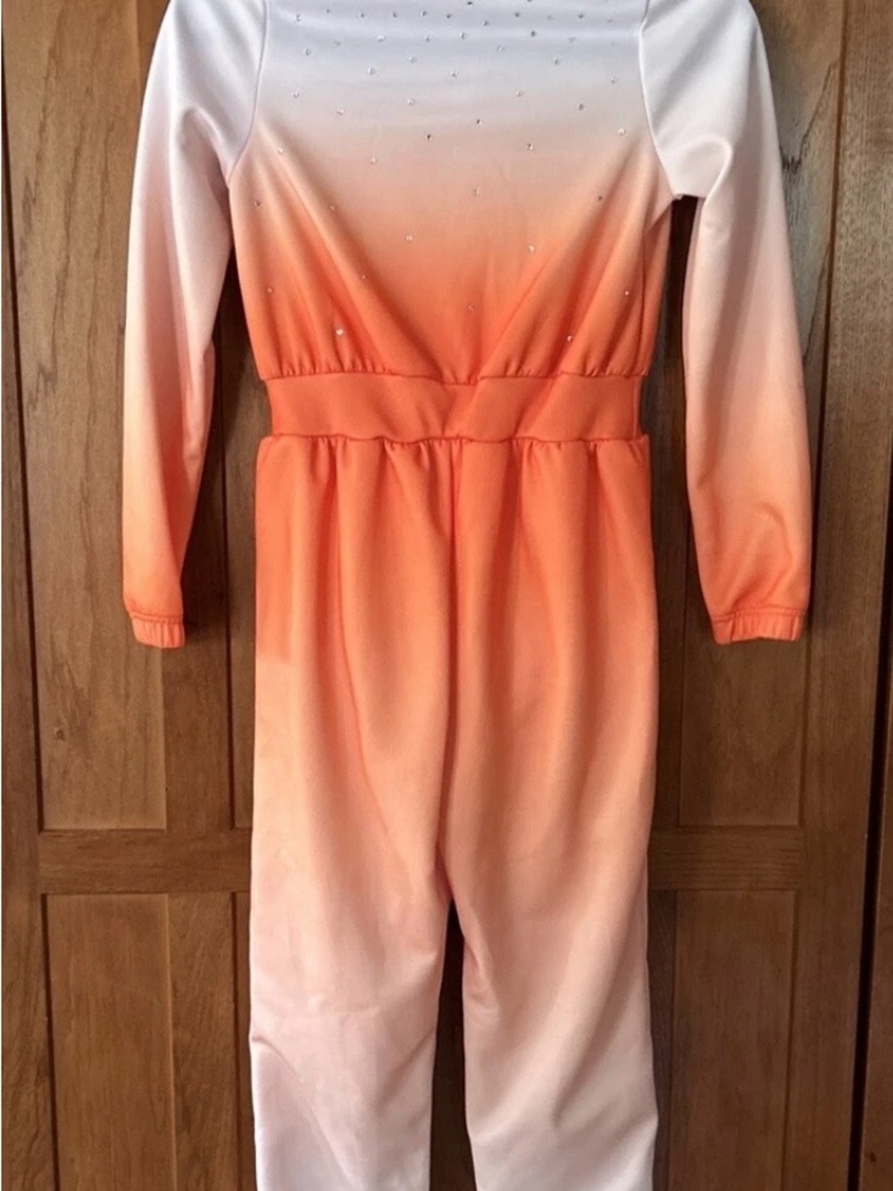 Girls jazz/acro Ombre Orange-to-White Jumpsuit